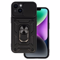 iPhone 15 Plus viedtālruņa apvalks Slide Camera Armor melns