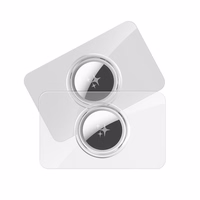 DUX DUCIS kartes formas aizsargkaste AirTag (2 gab.) caurspīdīga + melna