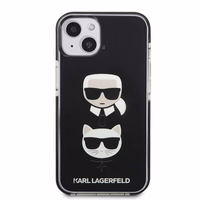 Viedtālruņa apvalks Karl Lagerfeld Karl&Choupette Head Case iPhone 13 - melns