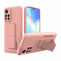 Wozinsky Kickstand Case silikona viedtālruņa apvalks ar statīvu Xiaomi Poco M4 Pro 5G rozā