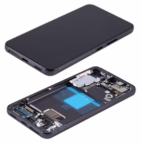 LCD screen Samsung S901 S22 5G ar touch screen un frame Phantom Melns original (used Grade B, bez buttons)