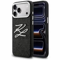 Karl Lagerfeld IML Glitter KL Diamond Logo Maciņš for iPhone 17 Pro Max - melns