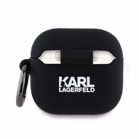 Karl Lagerfeld silikona Karl&Choupette galvas 3D apvalks AirPods 4 - melna