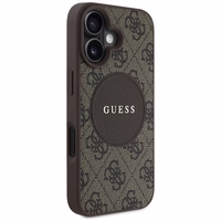 Guess 4G Circle Classic Logo Magnētiskais viedtālruņa apvalks iPhone 16 - brūns