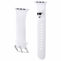 Karl Lagerfeld 3D Rubber Choupette Heads Siksniņa for Apple Watch 38/40/41mm - Balts