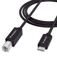 Wozinsky WKDDY1S USB-B - USB-C kabelis 1m - melns