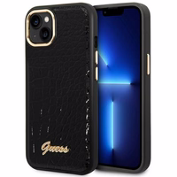 Guess GUHCP14MHGCRHK iPhone 14 Plus 6.7 "melns/melns cietais apvalks Croco Collection