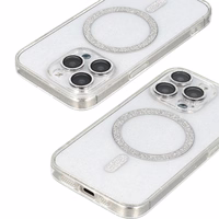 Glitter magnētiskais viedtālruņa apvalks Iphone 14 Pro caurspīdīgs