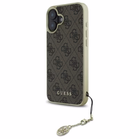 Guess 4G Charms Kolekcijas viedtālruņa apvalks iPhone 16 - brūns