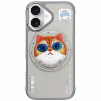 AmazingThing Nimmy Glasses Cool Cat MagSafe apvalks viedtālrunim iPhone 16 – pelēks