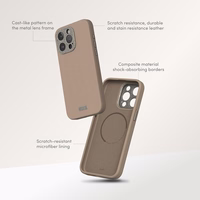 Moshi Napa MagSafe - Leather maciņš iPhone 15 Pro Max (Midnight melns)