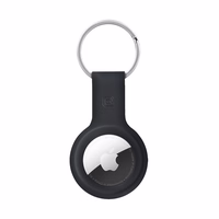 Crong Silicone maciņš with atslēgu piekariņš – aizsargājošs keychain maciņš Apple AirTag 1/2 (melns)