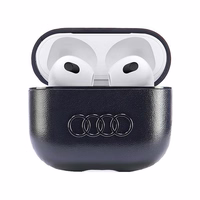 Audi ādas vāciņš ar lielu logotipu AirPods 3 - melns