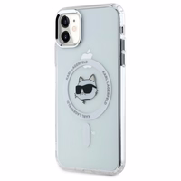 Karl Lagerfeld IML Metāla Choupette galva MagSafe apvalks iPhone 11 - balts