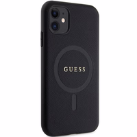 Guess GUHMN61PSAHMCK apvalks iPhone 11 / Xr - melns Saffiano MagSafe