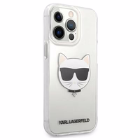 Karl Lagerfeld Choupette galvas viedtālruņa apvalks iPhone 13 Pro Max – caurspīdīgs