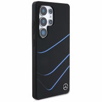 Mercedes Silikona Kontrasts izliekumi Magnētiskais apvalks Samsung Galaxy S25 Ultra - melns