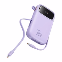 Portatīvais lādētājs Baseus QPow 2 10000mAh 30W 2xUSB-C (violets)