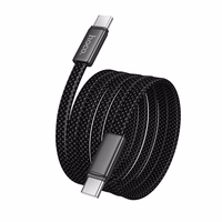 Plakanais kabelis USB C uz USB C Hoco 3A 60W 1 m X125 melns