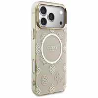 Guess IML Peony Dot MagSafe Maciņš for iPhone 17 Pro Max - bēšs