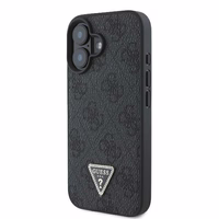 Guess ādas metāla logotipa Strass soma ar siksniņu viedtālruņa apvalks iPhone 16 - melns