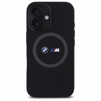 BMW M Silikona Drukātais Gredzens Magnētiskais viedtālruņa apvalks iPhone 16 - melns