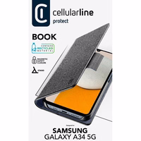 Cellularline Book maciņš - maciņš Samsung Galaxy A34 5G (melns)