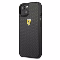Ferrari FEHCP13SFCABK iPhone 13 mini 5.4" melns cietais apvalks On Track Real Carbon