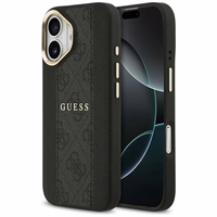 GUESS viedtālruņa apvalks IPHONE 17, saderīgs ar MagSafe GUHMP17SPG4SEMCK (PU W/ 4G Stripe) melns
