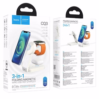 Bezvadu lādētājs Hoco 3in1 15W saderīgs ar MagSafe CQ3 balts