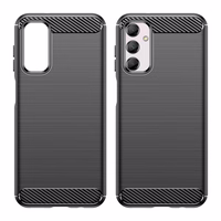 Elastīgais oglekļa raksta vāciņš Samsung Galaxy M14 viedtālrunim Carbon Case - melns