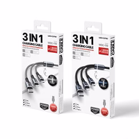 WEKOME WDC-119 Fython Series - 3-in-1 USB-A to Lightning + USB-C + Micro USB PD connection kabelis 1.2 m (melns)