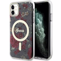 Guess GUHMN61HCFWSA iPhone 11 / Xr 6.1" zaļš/khaki hardcase Flower MagSafe