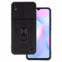 Slide Camera Armor Case Viedtālruņa apvalks Xiaomi Redmi 9A melns