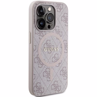 Guess viedtālruņa apvalks iPhone 15 Pro Max 6,7" GUHMP15XG4GFRP rozā HC MAGSAFE PU 4G RING CLASSIC LOGO