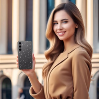 Kristāla spīdīgs apvalks Samsung Galaxy A14 4G/5G sudrabains (m)