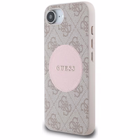 Guess 4G Circle Classic Logo Magnētiskais viedtālruņa apvalks iPhone 16e - rozā