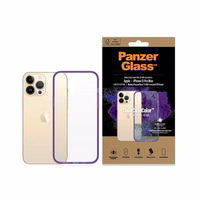 PanzerGlass ClearCase antibakterālais militārās klases sertificētais viedtālruņa apvalks iPhone 13 Pro Max - caurspīdīgs violets
