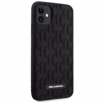 Karl Lagerfeld KLHCN61RUPKLPK iPhone 11 / Xr 6.1" cietais apvalks melns/melns 3D monogramma