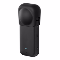 Silikona aizsargobjektīva vāciņš Puluz Insta360 X3 (melns)