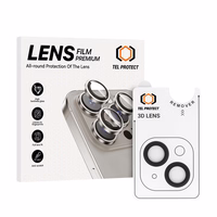 Aizsargstikls Tel Protect 3D Lens uz kameras Iphone 13/13 Mini melns (2 objektīvi)