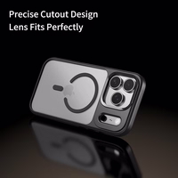 Rock Guard sērijas magnētiskais viedtālruņa apvalks Iphone 17 Pro caurspīdīgs-melns