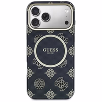 Guess IML Peony Dot MagSafe Maciņš for iPhone 17 Pro Max - melns