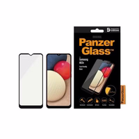 PanzerGlass E2E Super+ antibakteriālais aizsargstikls Samsung Galaxy A02s - ar melnu rāmi