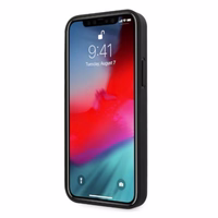 Mercedes Ādas perforētās zonas viedtālruņa apvalks iPhone 12 Pro Max - melns