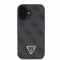 Guess ādas metāla logotipa Strass soma ar siksniņu viedtālruņa apvalks iPhone 16 - melns