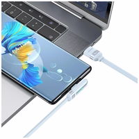 Kabelis USAMS US-SJ651 66W USB-A/USB-C 1.2m zils