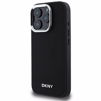 DKNY Vienkāršs sudraba logotips magnētiskais iPhone 16 Pro Max viedtālruņa apvalks - melns