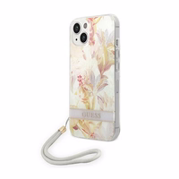Guess GUOHCP14MHFLSU iPhone 14 Plus 6.7 "violets/violets cietais apvalks Ziedu siksna