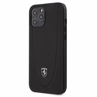 Ferrari FEOGOHCP12LBK iPhone 12 Pro Max 6.7 melns viedtālruņa apvalks Off Track perforēts